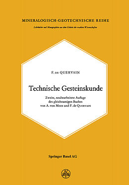 Kartonierter Einband Technische Gesteinskunde von F.de Quervain