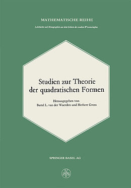 Kartonierter Einband Studien zur Theorie der quadratischen Formen von B.L.van der Waerden, Gross