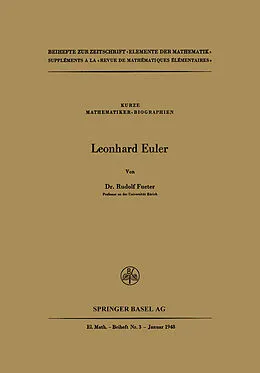 E-Book (pdf) Leonhard Euler von R. Fueter
