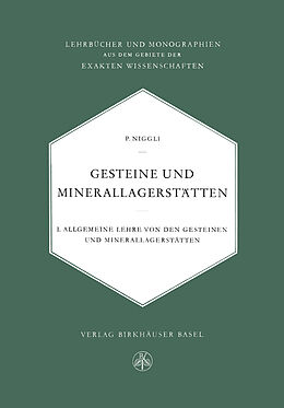 Kartonierter Einband Gesteine und Minerallagerstätten von P. Niggli