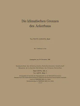 E-Book (pdf) Die klimatischen Grenzen des Ackerbaus von Fritz Jaeger, O. Lütschig-Loetscher