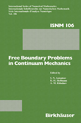 Couverture cartonnée Free Boundary Problems in Continuum Mechanics de 