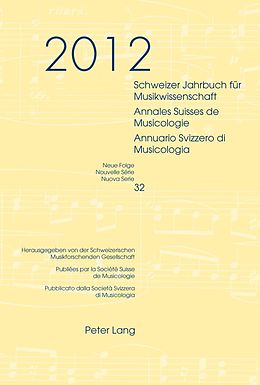 eBook (pdf) Schweizer Jahrbuch für Musikwissenschaft- Annales Suisses de Musicologie- Annuario Svizzero di Musicologia de 