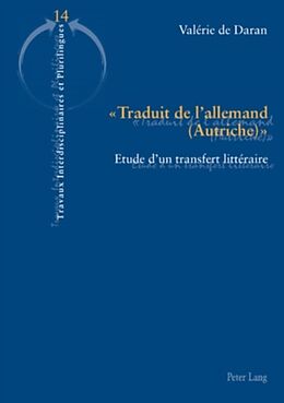 E-Book (pdf) « Traduit de lallemand (Autriche) » von Valérie de Daran