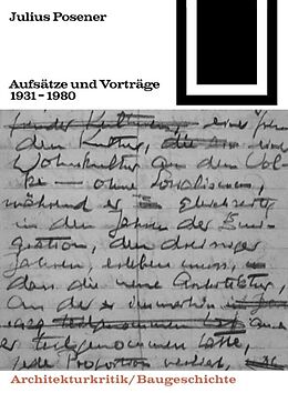 Kartonierter Einband Aufsätze und Vorträge 1931-1980 von Julius Posener