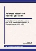E-Book (pdf) Advanced Research in Materials Science IV von 