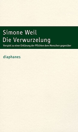 Kartonierter Einband Die Verwurzelung von Simone Weil