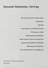 Kartonierter Einband Kazunari Sakamoto: Vortrag von Kazunari Sakamoto