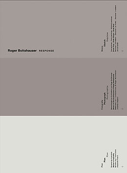 Couverture cartonnée Roger Boltshauser  Response de Reinhard Gassner, Luca Ferrario, Jonathan / Theriot, Alexandre / d Sergison