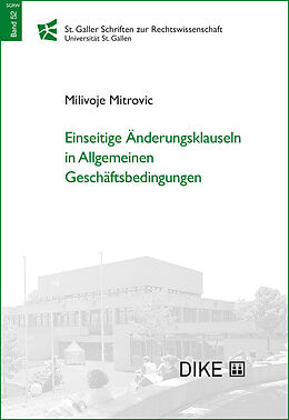 Kartonierter Einband Einseitige Änderungsklauseln in Allgemeinen Geschäftsbedingungen von Milivoje Mitrovic