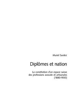 Couverture cartonnée Diplômes et nation de Muriel Surdez