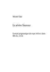 Couverture cartonnée Le sévère Sauveur de P. Michel Sakr-Fghal