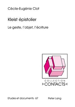 Couverture cartonnée Kleist épistolier de Cécile-Eugénie Clot-Schönborn