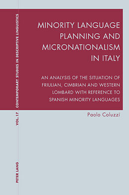 Kartonierter Einband Minority Language Planning and Micronationalism in Italy von Paolo Coluzzi