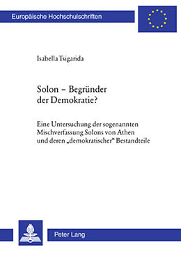 Kartonierter Einband Solon  Begründer der Demokratie? von Isabella Tsigarida