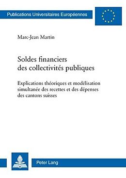 Couverture cartonnée Soldes financiers des collectivités publiques de Marc-Jean Martin