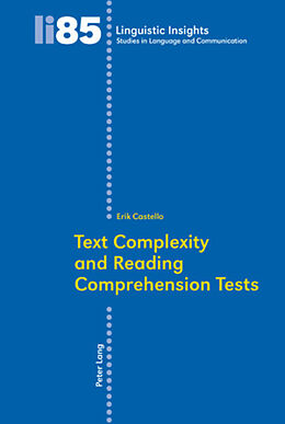 Couverture cartonnée Text Complexity and Reading Comprehension Tests de Erik Castello