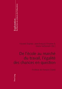 Couverture cartonnée De l école au marché du travail, l égalité des chances en question de 