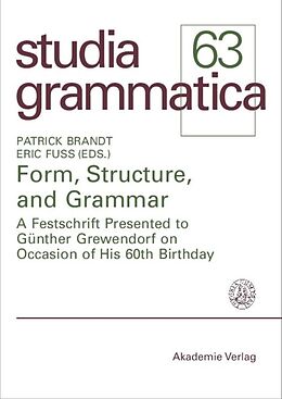 Kartonierter Einband Form, Structure, and Grammar von 