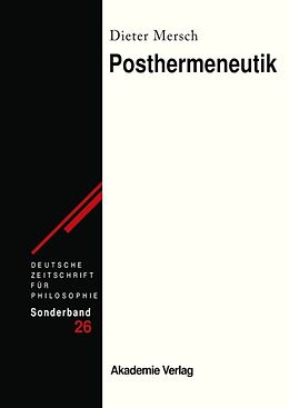 Fester Einband Posthermeneutik von Dieter Mersch