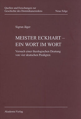 E-Book (pdf) Meister Eckhart - ein Wort im Wort von Sigrun Jäger