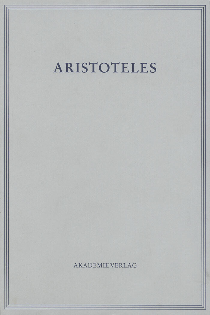 Aristoteles: Aristoteles Werke / Opuscula V