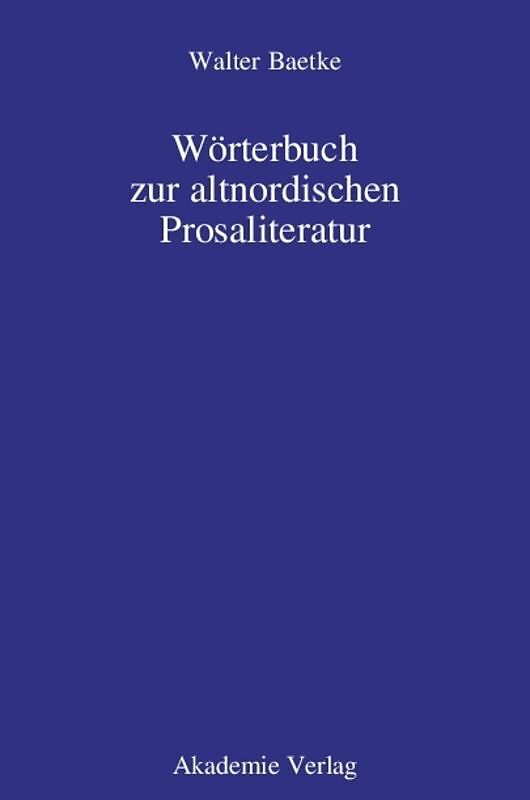 Wörterbuch zur altnordischen Prosaliteratur