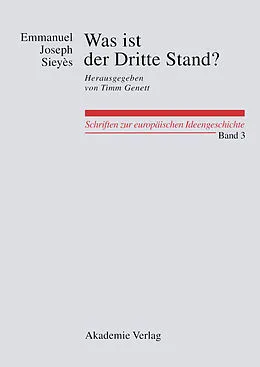 E-Book (pdf) Was ist der Dritte Stand? Ausgewählte Schriften von Emmanuel Joseph Sieyès