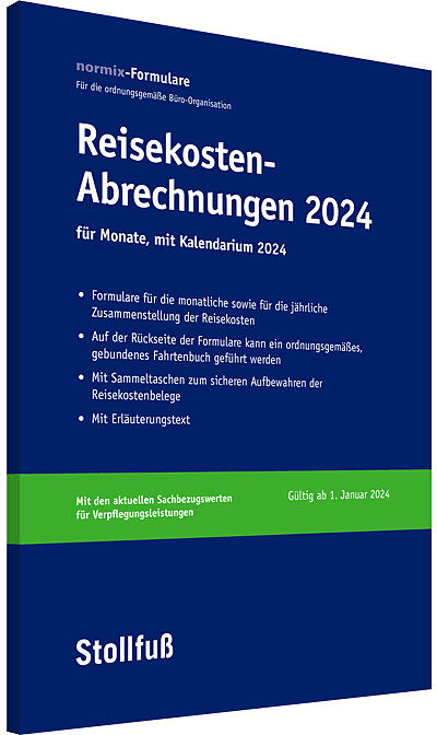 Reisekosten-Abrechnung 2024 mit Kalendarium