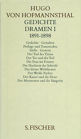 Leinen-Einband Gedichte. Dramen I. 1891-1898 von Hugo von Hofmannsthal