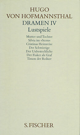 Leinen-Einband Dramen IV. Lustspiele von Hugo von Hofmannsthal