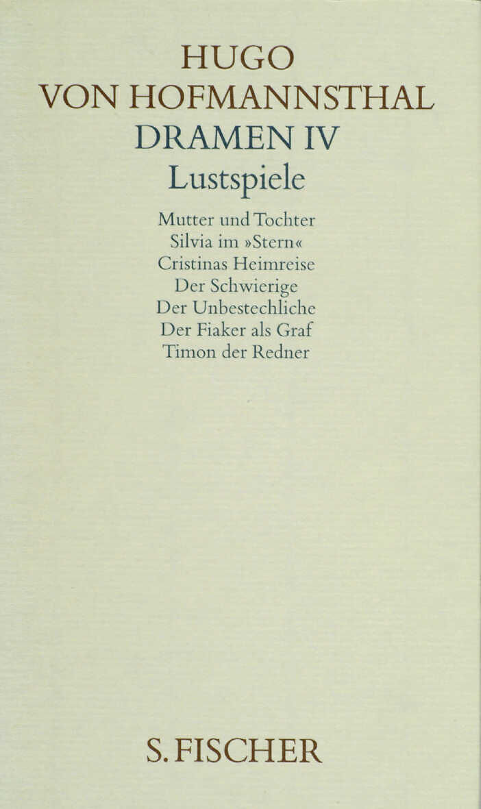 Dramen IV. Lustspiele