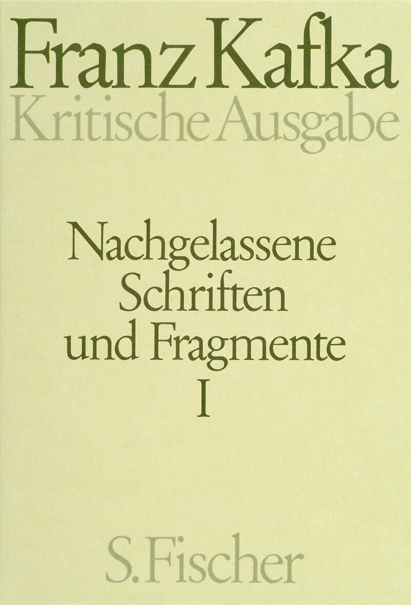 Nachgelassene Schriften und Fragmente I