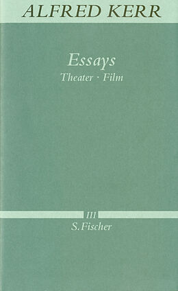 Leinen-Einband Essays von Alfred Kerr