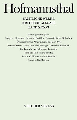Fester Einband Herausgebertätigkeit von Hugo von Hofmannsthal