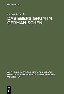 Fester Einband Das Ebersignum im Germanischen von Heinrich Beck