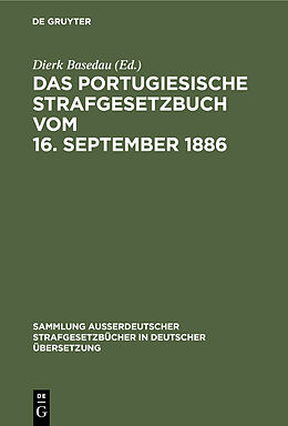Fester Einband Das Portugiesische Strafgesetzbuch vom 16. September 1886 von 