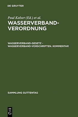 Fester Einband Wasserverbandverordnung von Paul Kaiser, Karl Linckelmann, Erwin Schleberger