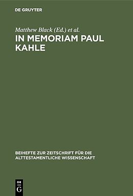 Fester Einband In Memoriam Paul Kahle von 