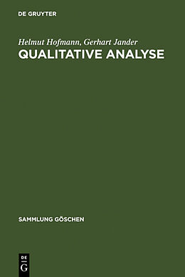 Fester Einband Qualitative Analyse von Helmut Hofmann, Gerhart Jander