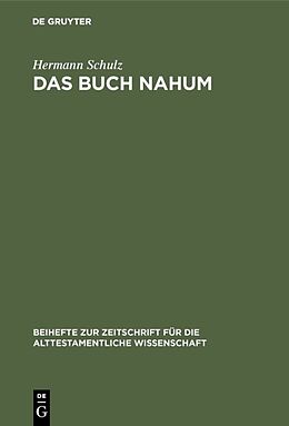 Fester Einband Das Buch Nahum von Hermann Schulz