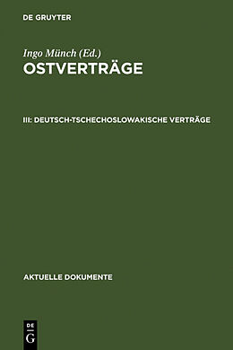 Fester Einband Ostverträge / Deutsch-tschechoslowakische Verträge von Ingo Münch