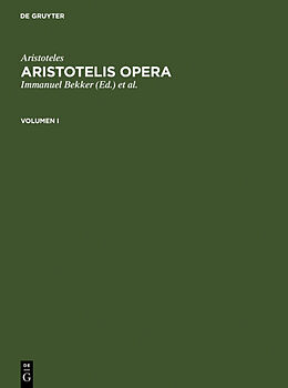 Fester Einband Aristoteles: Aristotelis Opera / Aristoteles: Aristotelis Opera. Volumen I von Aristoteles