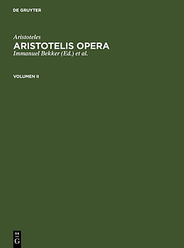Fester Einband Aristoteles: Aristotelis Opera / Aristoteles: Aristotelis Opera. Volumen II von Aristoteles
