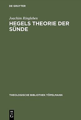 Fester Einband Hegels Theorie der Sünde von Joachim Ringleben