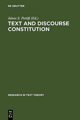 Fester Einband Text and Discourse Constitution von 
