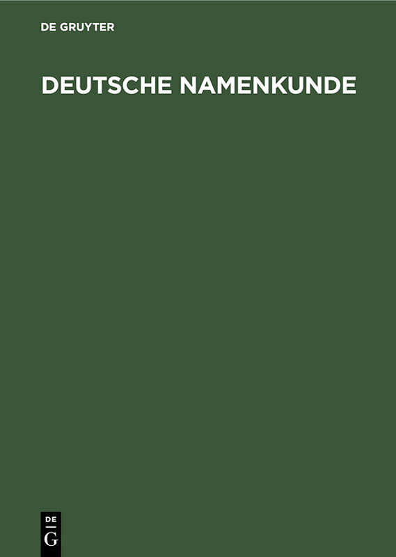 Deutsche Namenkunde