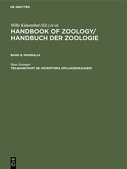 Fester Einband Handbook of Zoology / Handbuch der Zoologie. Arthropoda. Insecta / Homoptera (Pflanzensauger) von Hans Strümpel