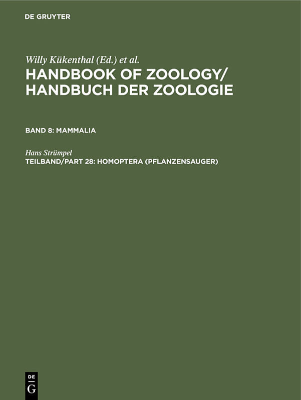 Handbook of Zoology / Handbuch der Zoologie. Arthropoda. Insecta / Homoptera (Pflanzensauger)