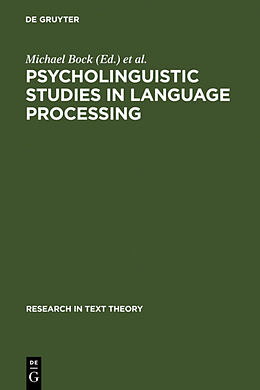 Livre Relié Psycholinguistic Studies in Language Processing de 